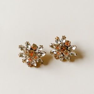 Jcrew burst earrings - gold and crystal